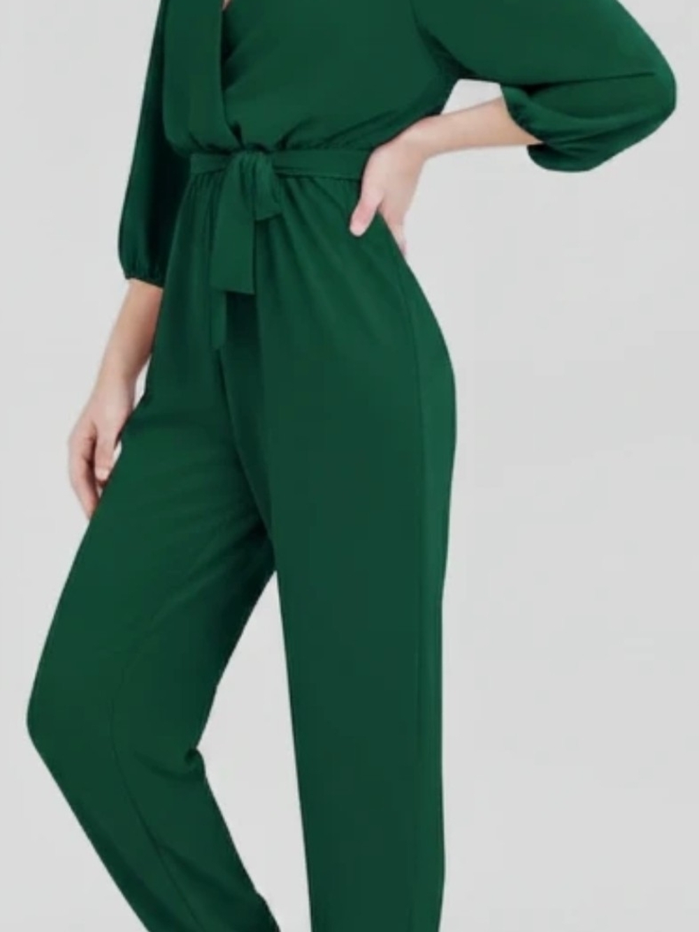 Elegant Black Women's Jumpsuit with Waist Tie